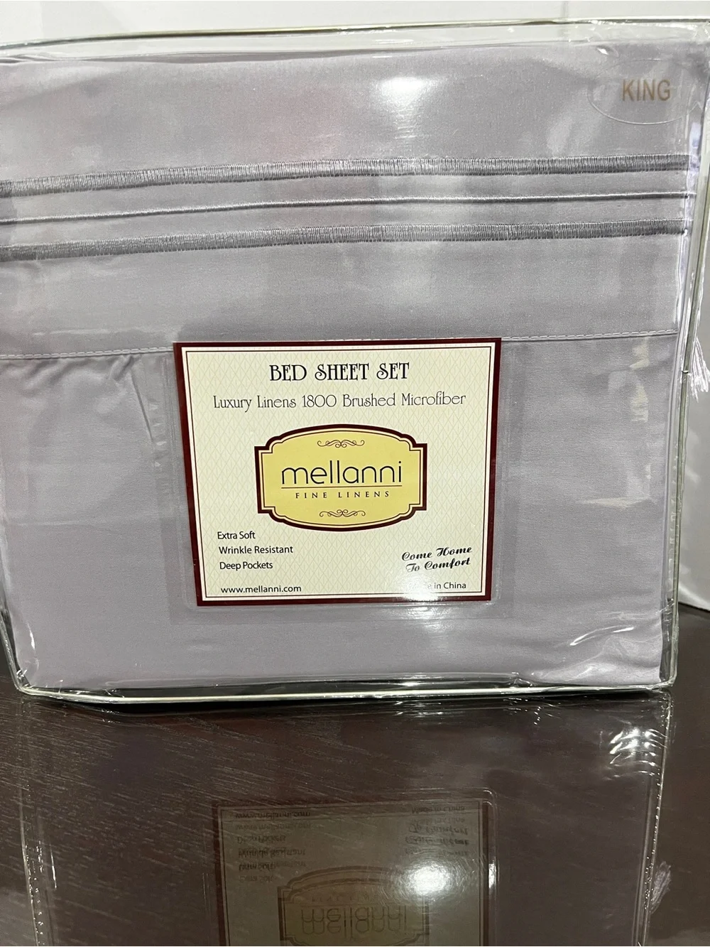 Mellanni 1800 Brushed Microfiber Bed Sheets King Lavender 4-Piece Set Soft